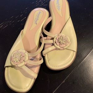 Super cute light green and tan velcro sandals from Beautifeel!